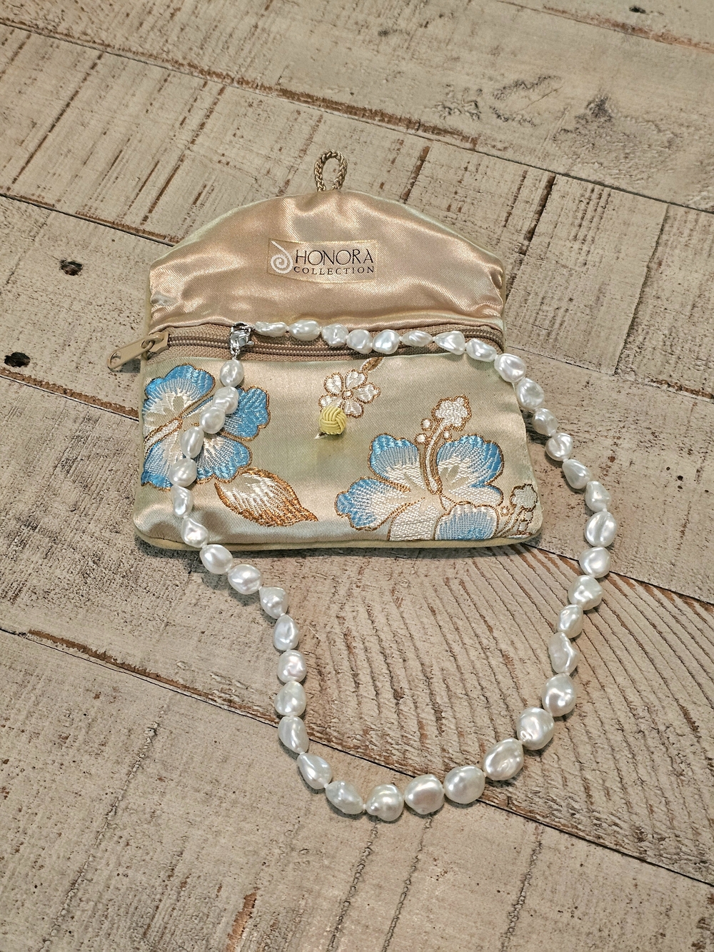 Honora Baroque Freshwater Pearl Strand 18" Sterling Silver Clasp With Pouch